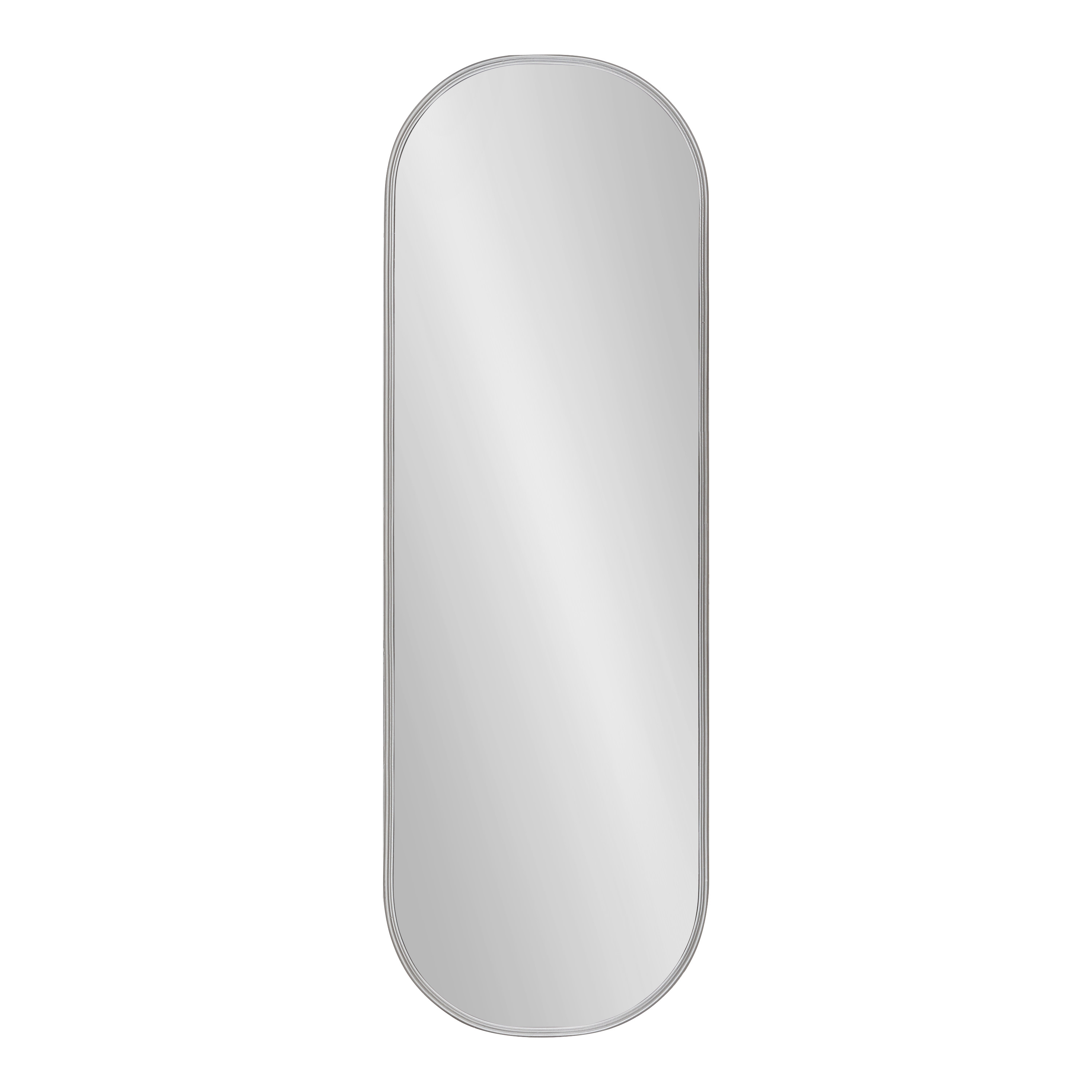 SPEEDYORDERS Oval Capsule Mirror Modern Minimalist Mirror 20 x 7.3 Inches  Silver Mirror Pill Rounded Rectangle Mirror Acrylic Mirrors for Wall for