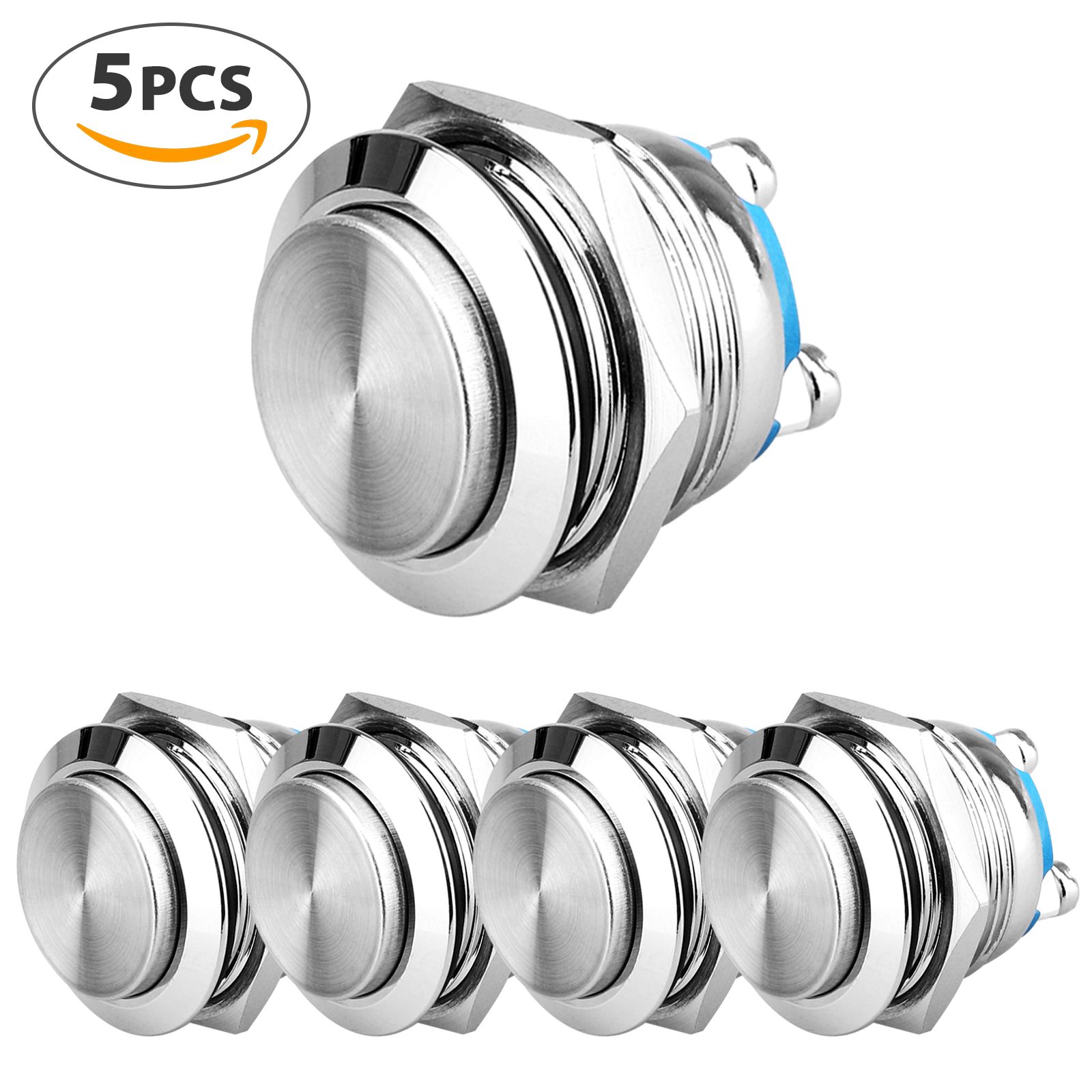 TSV 19mm Momentary Push Button Switch for Car Truck Marine Boat, IP65