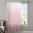 thumbnail image 4 of Pink White Ombre Sheer Curtains 54 Inches Long, Pink Gradient Color Modern Abstract Art Light Filering Curtains, Breathable Simi Curtain Privacy Drapes for Kitchen Bathroom Small Window Treatment, 4 of 9