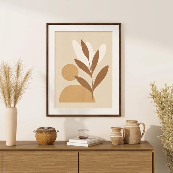 22x28 Oak Wood Picture Frame, Minimalist 22x28 Frame with Tempered Glass, Natural Solid Wooden Picture Frames for Wall Art Photo, 1 Pack, Walnut