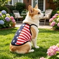 thumbnail image 4 of Dog Cat Independence Day Pet Vest Costume, Breathable Comfortable Stretch Fit Eye Catching Holiday Design, for Small Medium Dogs Cats Party Parade Photo, 4 of 9
