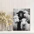 thumbnail image 2 of UXIEQU Black White Sheep Oil Canvas Art 15.75x11.81 Inches, 2 of 8