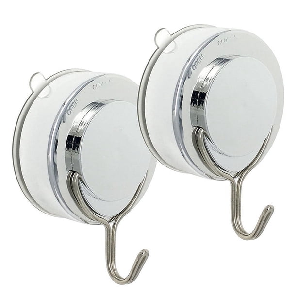 Gancho de SuccióN Paquete de 2 de Ventosa de Acero Inoxidable Al VacíO, Gancho para Toallas de BañO, Soportes Hasta 18 Lb Pared con Ventosa, Perchas Cocina y BañO