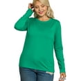 thumbnail image 2 of Zenana Women's Brushed Microfiber Lightweight Round Neck Long Sleeve Tee Shirts Top, 2 of 4