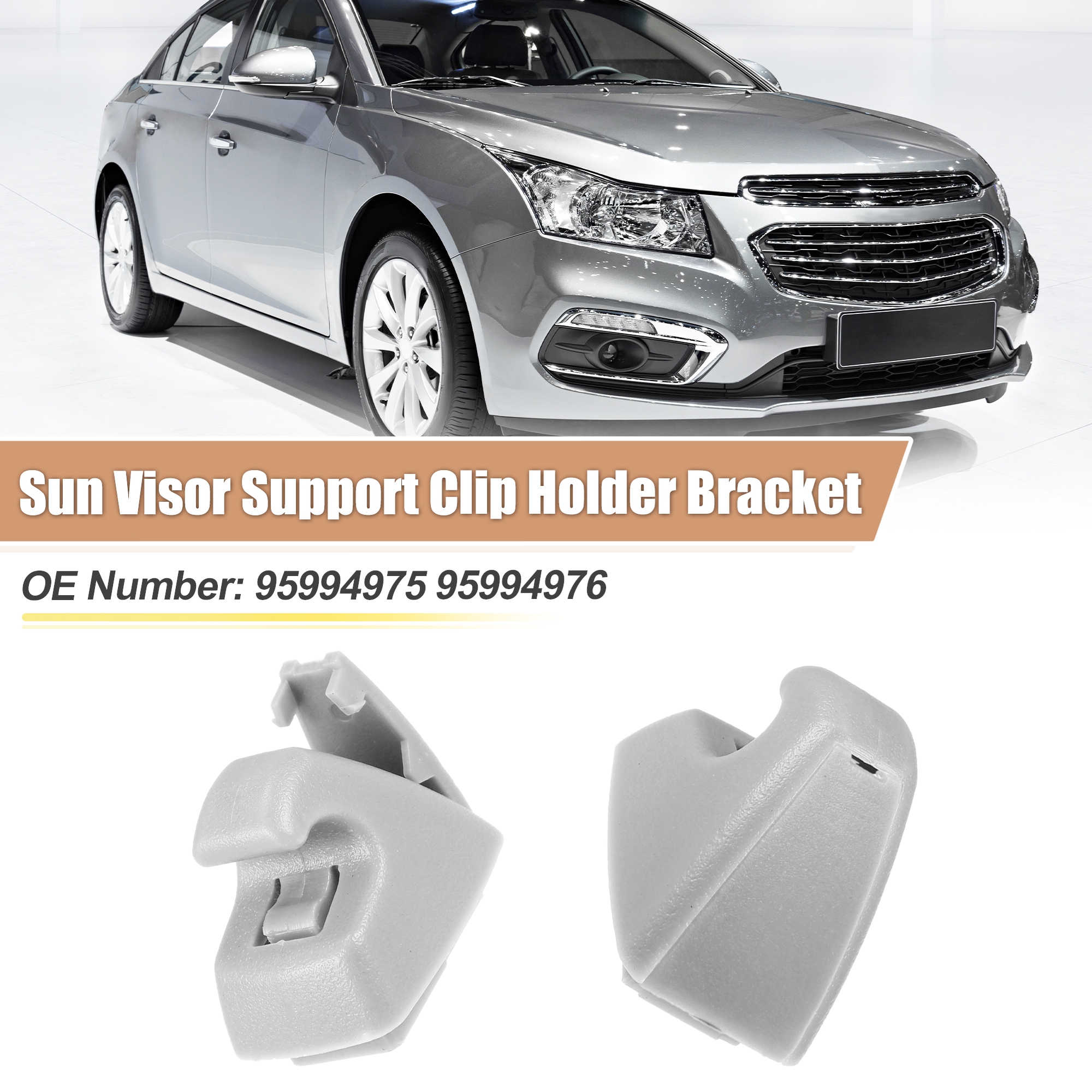 Unique Bargains 2pcs Sun Visor Support Clip for Chevrolet Cruze Sonic Spark for Buick Gray