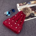 thumbnail image 3 of Fashion Women Lady Faux Fur Ball Winter Warm Crochet Knitted Hat Cap Beanie, 3 of 4