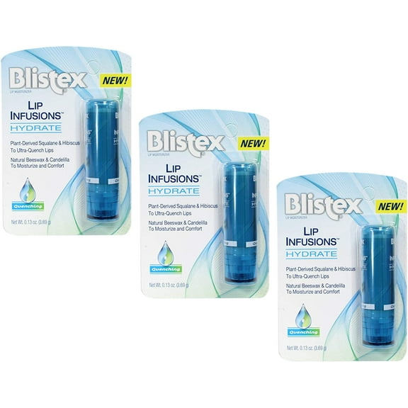 Blistex Lip Infusions Hydrate Lip Moisturizer 0.13 Ounce (3 Pack)
