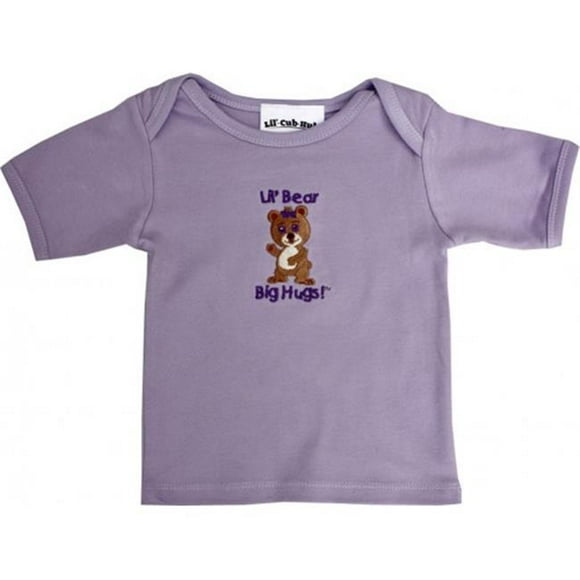 Lil Cub Hub 5CSSTGBL-1218 Lavender Short Sleeve T-Shirt - Girl Bear&#44; 12-18 months