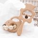 thumbnail image 4 of Paquete de 2 anillos de dientes de sonajero de madera Natural para bebé estilo Montessori pulsera de pájaros bonitos MACHAO, 4 of 5