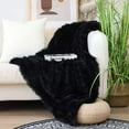 thumbnail image 2 of Softlife Extra Soft Faux Fur Throw Blanket with Sherpa Warm Underside, 50"x60" , Black, 2 of 7