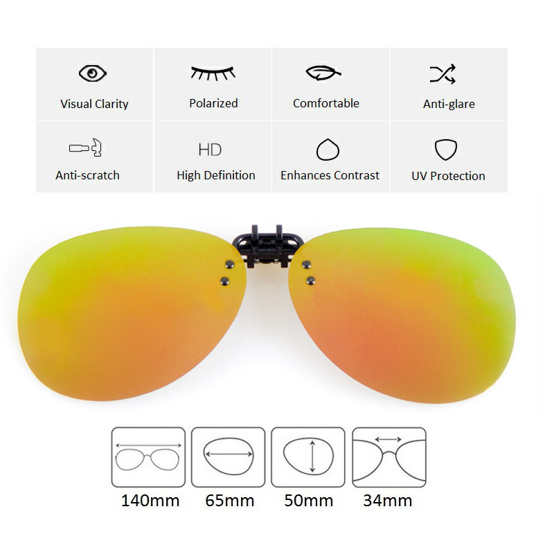 Cyxus Aviator Polarized Clip-On Sunglasses UV400 Protection Unisex 1200D04 - image 4 of 5
