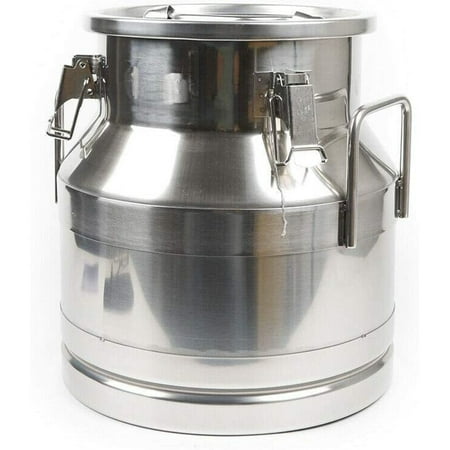 

20L/5.3Gallon Stainless Steel Milk Can Wine Pail Bucket Water Jug Liquid Storage Pail w/Lid Fermentation Barrel Heavy Duty Liquid Storage Kitchen Rice Cereal Grain Coffee Bean Container
