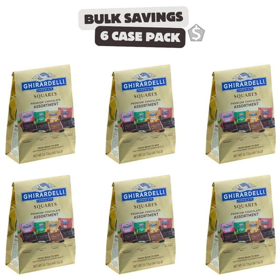 Ghirardelli Individually Wrapped Premium Chocolate Square Assortment 15.77 oz. Bag - 6/Case