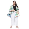 thumbnail image 2 of Women's Kimono Cardigan Floral Print Drawstring Open Front Loose Top Summer, 2 of 7