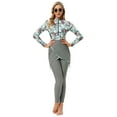thumbnail image 5 of IBTOM CASTLE Womens Muslim Islamic Long Sleeve Burkini Swimsuits Swimwear Modest Hijab Top+Pants Rashguard Full Cover Floral Bathing Suit 3XL Gray - Floral, 5 of 7