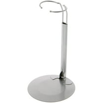Plymor DSP-70S Silver Adjustable Doll Stand, fits 12, 13, 14, 15, 16, and 17 inch Dolls or Action Figures, Waist is 2.25" - 2.75" wide, 6" - 8" around, Pack of 6