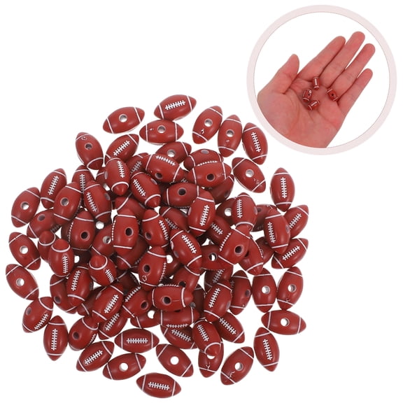 DESIGNICE 50pcs Football Beads Acrylic Sport Beads For Jewelry Making Necklace Bracelet Craft Diy Football Charms Decoration Accessories