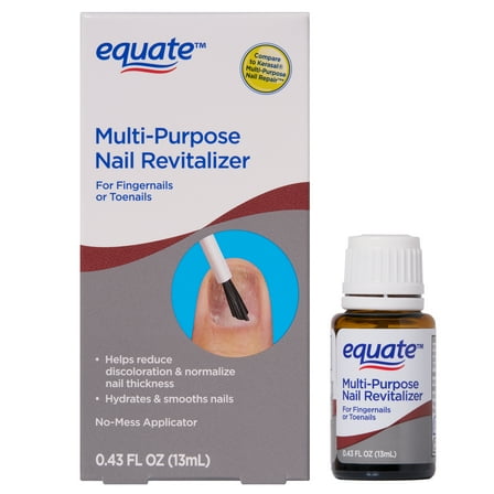 Equate Multi-Purpose Nail Revitalizer Treatment for Discolored & Damaged Nails, 0.43 fl oz