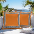 thumbnail image 3 of Throw Pillow Covers 26x26 Inch Set of 2, Orange Waterproof Outdoor Pillow Covers, Black Modern Geometric Abstract Art Aesthetics Decorative Cushion Pillowcases for Couch, Sofa, Bed, Garden, Patio, 3 of 9