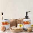 thumbnail image 4 of Ambesonne Nature Soap Dispenser & Toothbrush Holder Set, Romantic Poppy, 2 Pcs, White Orange, 4 of 6