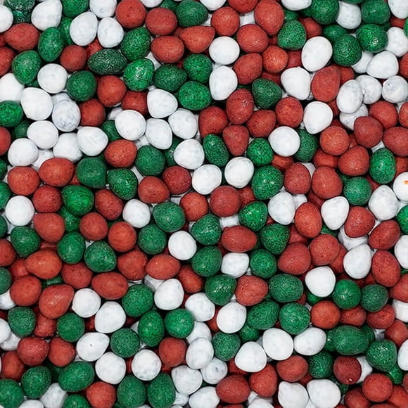 CHOCOLATE CHIPS CANDY COATED RED/WHITE/GREEN 100G