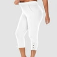 thumbnail image 6 of Summer Savings Clearance! Stamzod Women's Leggings Summer Solid Color High Waisted Stretch Capri Leggings Casual Slim Fit Plus Size Capris for Women White XXXL, 6 of 7