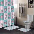thumbnail image 3 of FMSHPON Cat 4 Piece Bathroom Set Shower Curtain Bath Rug Contour Mat and Toilet Lid Cover, 3 of 6
