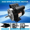 thumbnail image 4 of Huloretions 5HP Air Compressor Motor,3450RPM 56 Frame Electric Motor,115/230V,Dual CW/CCW Rotation,1.88" Shaft Length,5/8" Keyed Shaft,For General Air Compressor, 4 of 8