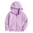 thumbnail image 5 of RFQWOVSR Girls Solid Color Zip Up Hoodie Soft Comfortable Casual Jacket 13-14 Years, 5 of 6