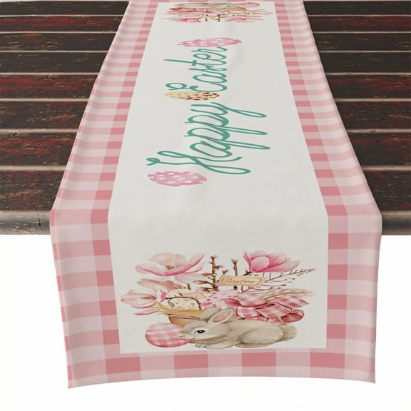 AUQ Easter Table Runner,Breathable Lining Table Runners 72 Inches Long,Non Slip Coating Farmhouse Table Runner,Style1