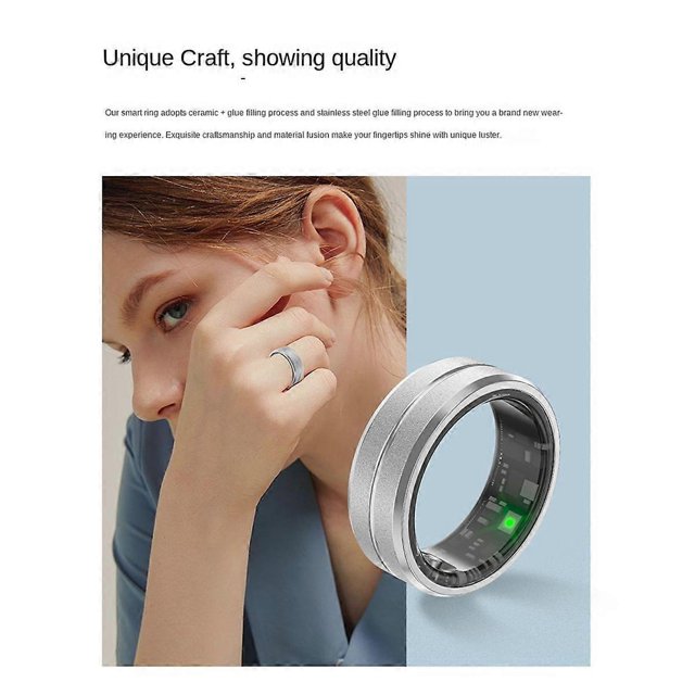 Smart Ring 21.5mm Monitor Sleep Blood Oxygen Heart Rate Health Bluetooth Multifunction Smart Ring,C