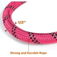 thumbnail image 3 of LAICAIW Rope Dog Leash 5 FT with Comfortable Padded Handle, Highly Reflective Threads Dog Leash for Large Dogs, 1/2 inch, Pink, 3 of 7