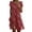 Red, variant on XFeng Women's Boho Floral Print Short Sleeve Dress Bohemian Summer Vacation Casual Loose Swing Midi Dresses