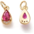 thumbnail image 2 of 1Pcs Teardrop Charms Brass Micro Pave Clear Cubic Zirconia Charms with Jump Rings Real 18K Gold Plated for Women DIY Necklace Bracelet Earring Jewelry Craft Making 10.5x5.5x3.5mm Hole: 3.4mm 1pc, 2 of 2
