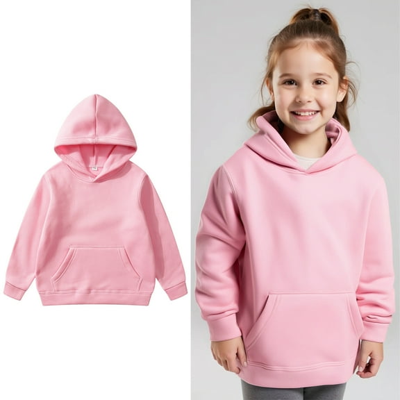 Teen Hoodie Kids Pink Hoodie Long Sleeve Hooded Sweatshirt Top Warm Fall Winter Clothes Teen Boy Clothes 13-14 Years