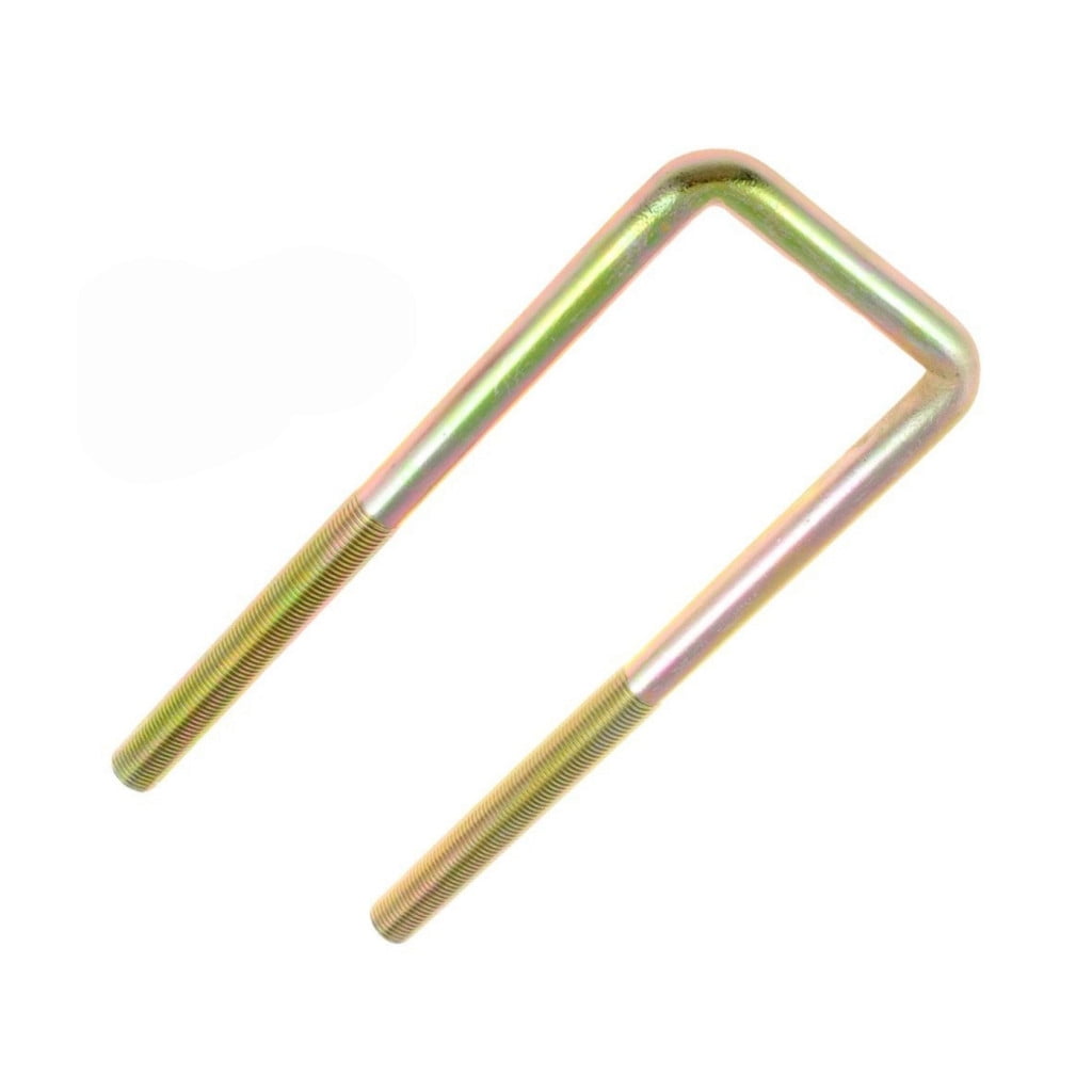 KarParts360 Threaded U-Bolt | Steel | Yellow Zinc | Fine Thread | Square U-Bolt | Heat Hardened | 9/16 Inches Thread Diameter