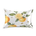 thumbnail image 7 of Yayeee Pillowcase Standard Size Set of 2 Satin Wrinkle Resistant Pillow Case, White Watercolor Oranges, 7 of 7