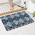 thumbnail image 3 of Blue Geometric Pattern Bathroom Rugs Mat,Non Slip Microfiber Bathroom Rug,Rubber Backing,Soft Bathroom Mats for Bathroom Floor,Tub and Shower,17x27in(43x68cm), 3 of 4