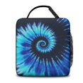 thumbnail image 3 of Blue and Black Tie Dye Pattern Insulated Lunch Bag Teens,Lunch Box for Men Women for Work,Picnic or Travel,10.2x9.5x4.3 Inches,8 Can Capacity, 3 of 6