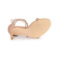 thumbnail image 5 of BLISSFUL STEP Women Woven Strap Lace Up Strappy Stiletto Heel Sandals Nude 9, 5 of 7