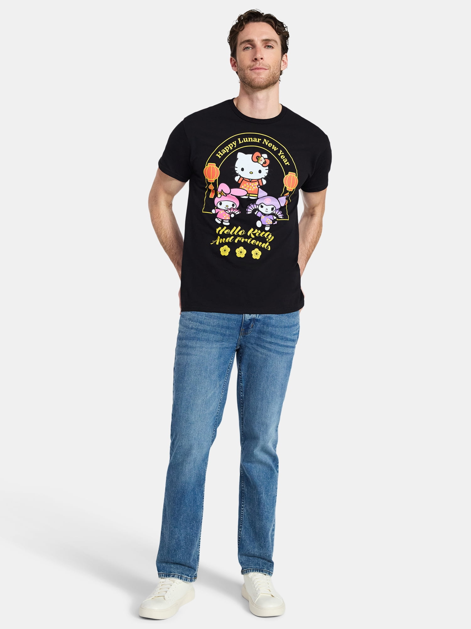 Hello Kitty Lunar New Year Men's and Big Men's Graphic Tee, Sizes S-3XL