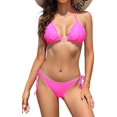 thumbnail image 1 of Bikini de triángulo para Mujer Halter Trajes de baño de Dos Piezas Rosa neón-C CH Rosa neón-C CH Xishao ropa, 1 of 2