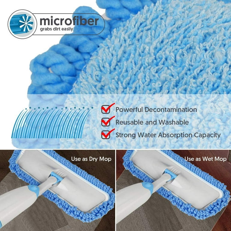 Bcooss Spray Mops for Floor Cleaning - Microfiber Floor Mop with 550ml Refillable Bottle 3 Washable Pads Kitchen Dry Wet Mop for Cleaning Hardwood