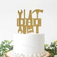 thumbnail image 1 of Birthday Cake Topper Gold Glitter, Father's Day Cake Topper, Dad Cake Topper, Super Hero Cake Topper, Tools Cake Topper , Handyman Cake Topper, Fathers Day Cake Topper, #1 Dad, Wood, 6 Inch, 1 of 2