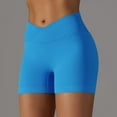 thumbnail image 2 of SWSMCLT Women's High Waisted Yoga Shorts Thin Casual Track Shorts Soft Gym Jogger Yoga Tight Spandex Blue X-Large, 2 of 5