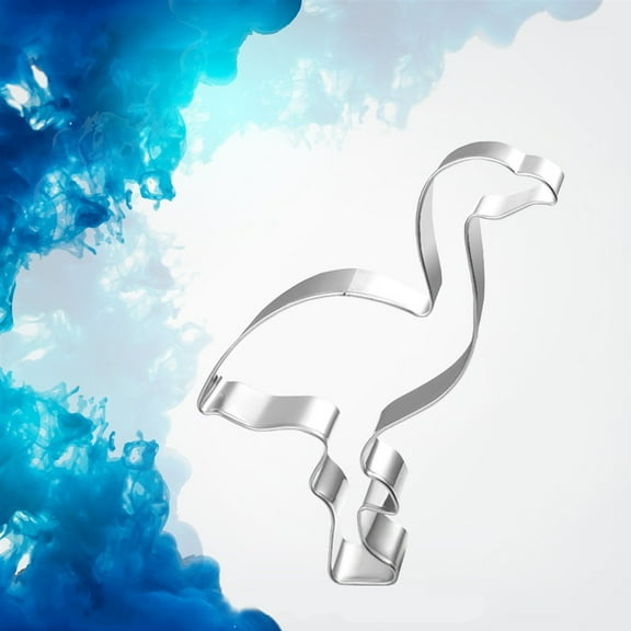Greenadscape Baking Mold for Cookie Embosser Silver Flamingo Shape 1Pack