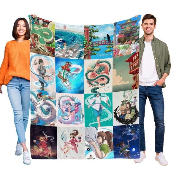 Throw Blanket for Spirited Away Bed Couch Soft Warm 30x40 Inch Flannel Blanket for Kids Boys Girls Gifts Home Decor