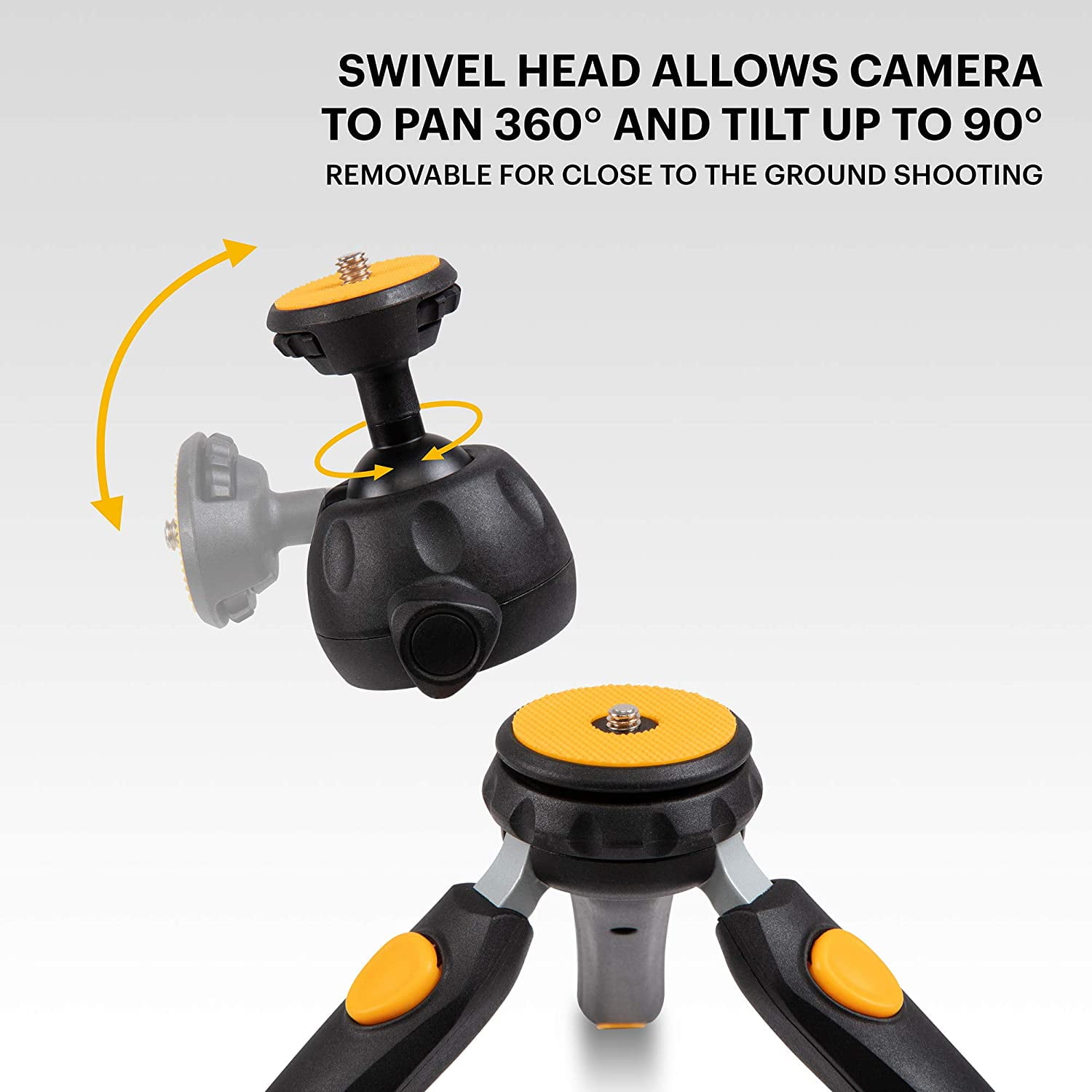 KODAK Photogear Mini Adjustable 9 Inch Tabletop Tripod Converts to Selfie Stick with E-Guide