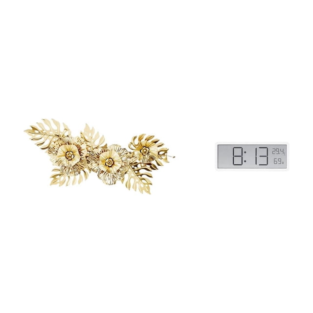 Arte de pared de metal, colgante de pared, decoración de pared de metal, colgante de hierro, reloj de pared digital de lujo, moderno, creativo, decora
