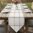 thumbnail image 6 of Yellow Brown Check Table Runner Linen Burlap Table Runner 72 Inches Long Farmhouse Line Buffalo Plaid Dresser Scarves for Kitchen Island Coffee Dining Room Party Wedding Banquet Holiday Decor 13"x72", 6 of 8